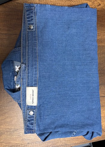 Düğmeli Mavi erkek Denim Ceket - Görsel 2