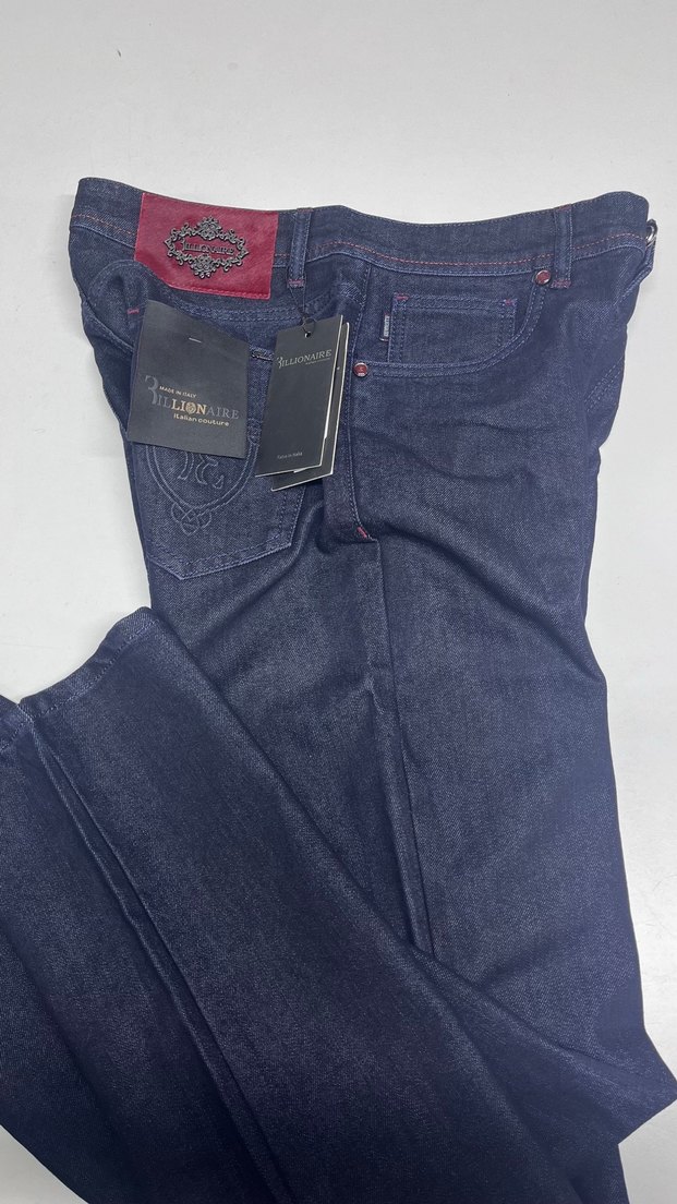 Bordo Baskılı Erkek Denim Pantolon — görsel 3/4