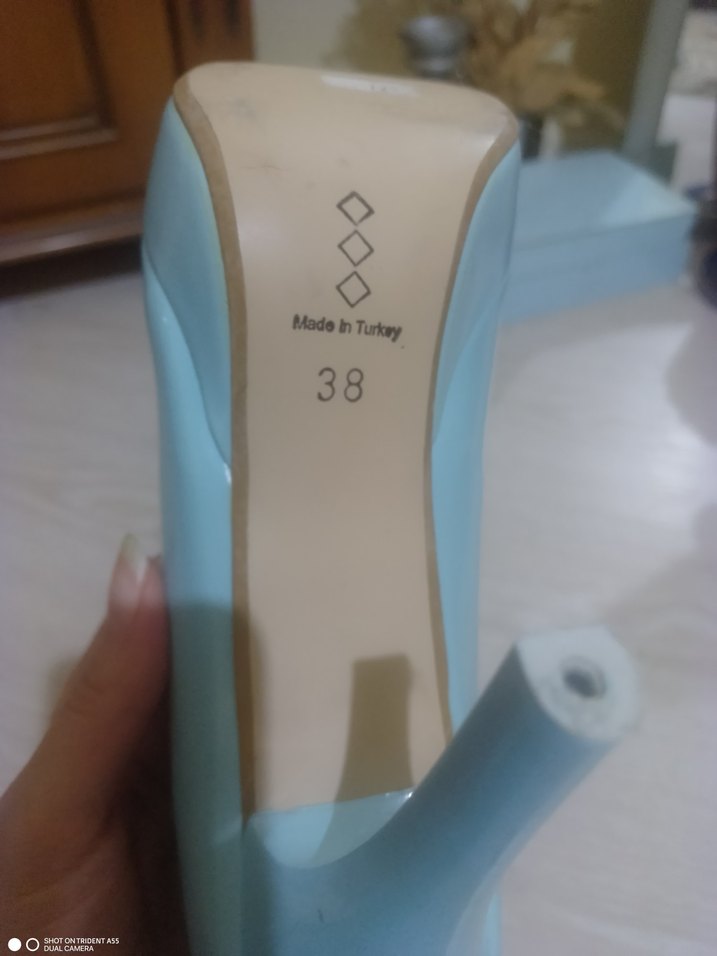 Kadın Mavi Platform Topuklu Rugan Stiletto - Görsel 4