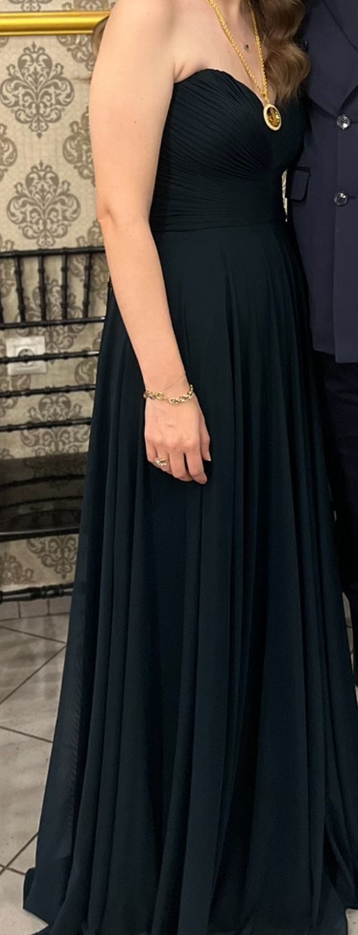 Yeşil, V Yakalı, Uzun ve Salaş Kadın Elbisesi - Görsel 3