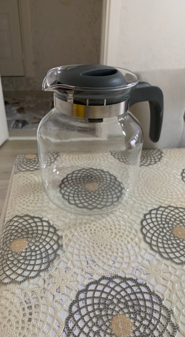 Gri kapaklı Cam Çaydanlık - Görsel 2