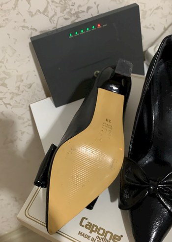 Kadın Siyah Stiletto Fiyonklu Topuklu Ayakkabı - Görsel 3