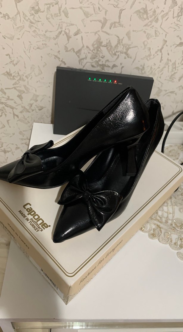 Kadın Siyah Stiletto Fiyonklu Topuklu Ayakkabı - Görsel 2