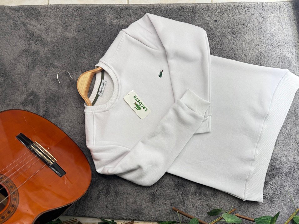 Beyaz Lacoste Erkek Sweatshirt - Görsel 2