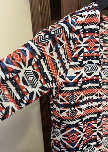 Kadın Çok Renkli Uzun Bohem Kimono - Görsel 2