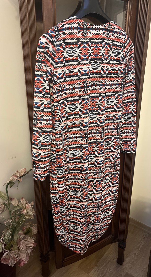 Kadın Çok Renkli Uzun Bohem Kimono - Görsel 3