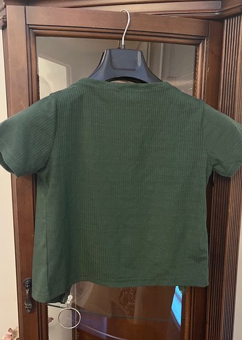 Haki Fermuarlı Kısa Kollu Tişört - Görsel 3