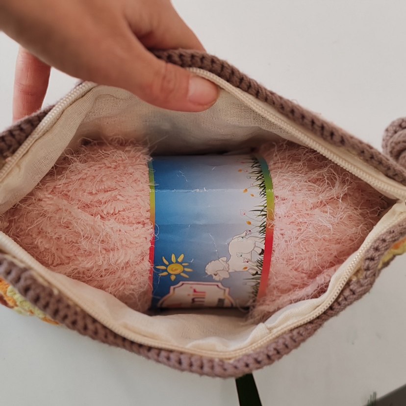 Renkli Desenli Örgü clutch çanta - Görsel 4