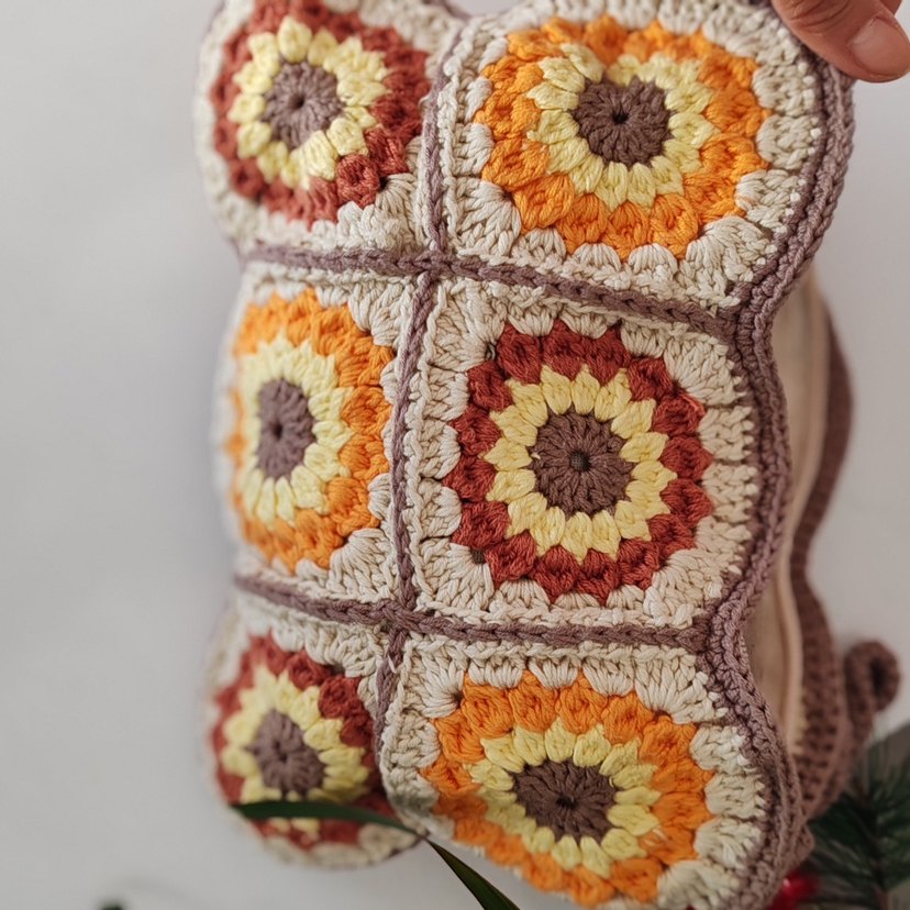 Renkli Desenli Örgü clutch çanta - Görsel 2