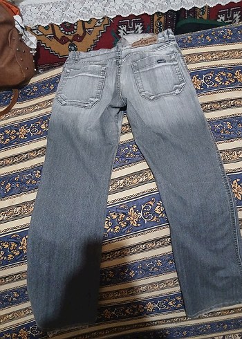 Gri Bol Kesim Kadın Kot Pantolon - Görsel 5