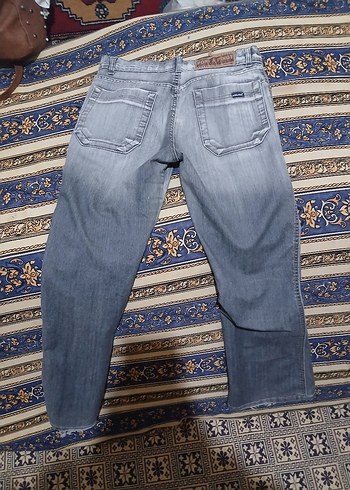 Gri Bol Kesim Kadın Kot Pantolon - Görsel 4