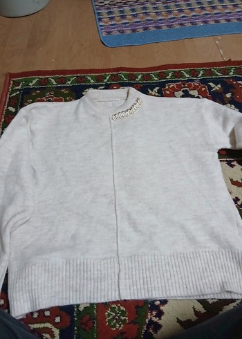 Kadın Beyaz Pamuk Örgü Triko - Görsel 2