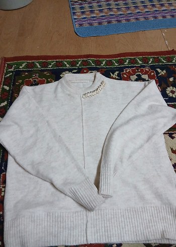 Kadın Beyaz Pamuk Örgü Triko - Görsel 3