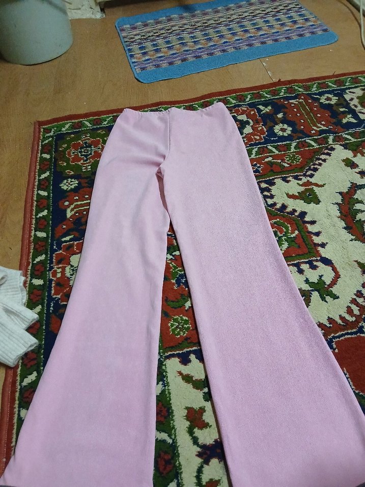 Pembe Bol Kesim Kadın Pantolon - Görsel 2