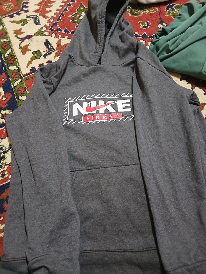 Gri Nike Air Max Kapüşonlu Sweatshirt - Görsel 2