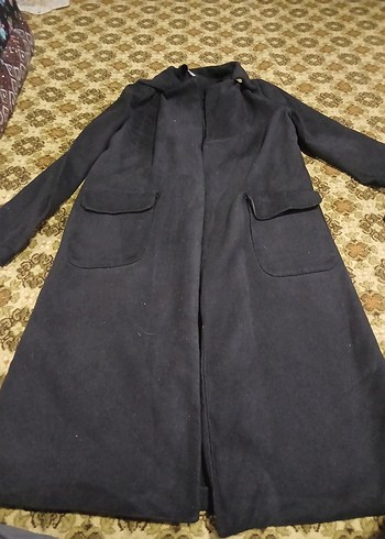 Gri Kadın Uzun Düğmeli Kaban - Görsel 2