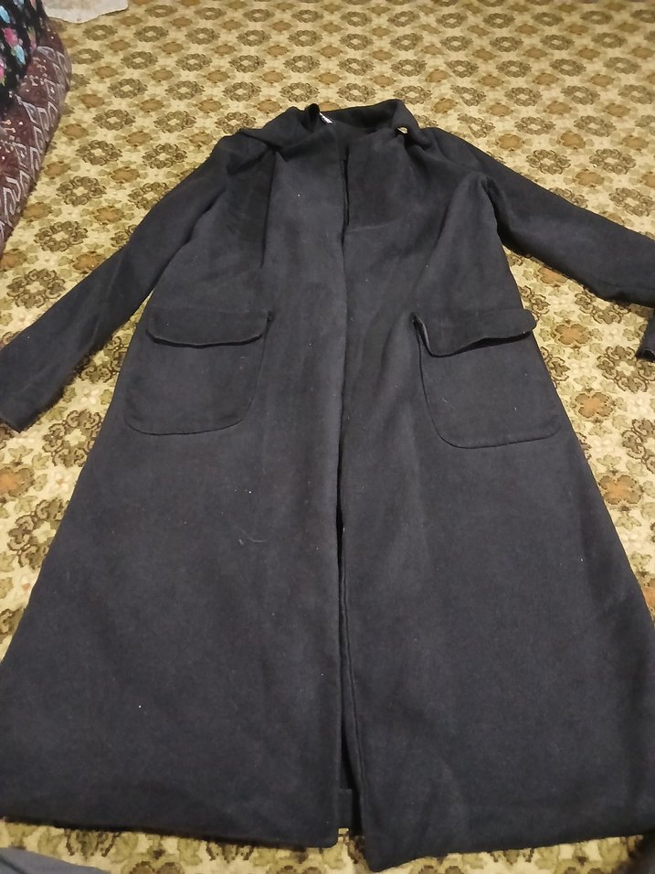 Gri Kadın Uzun Düğmeli Kaban - Görsel 2