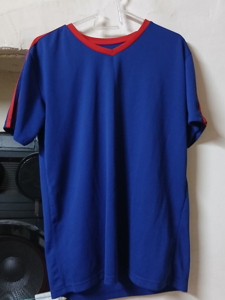 Mavi Kırmızı Detaylı Erkek Spor Tişörtü - Görsel 2