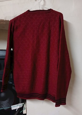 Bordo Erkek Örgü Sweatshirt - Görsel 3