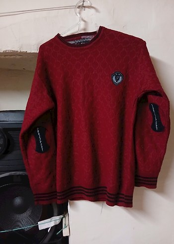 Bordo Erkek Örgü Sweatshirt - Görsel 2