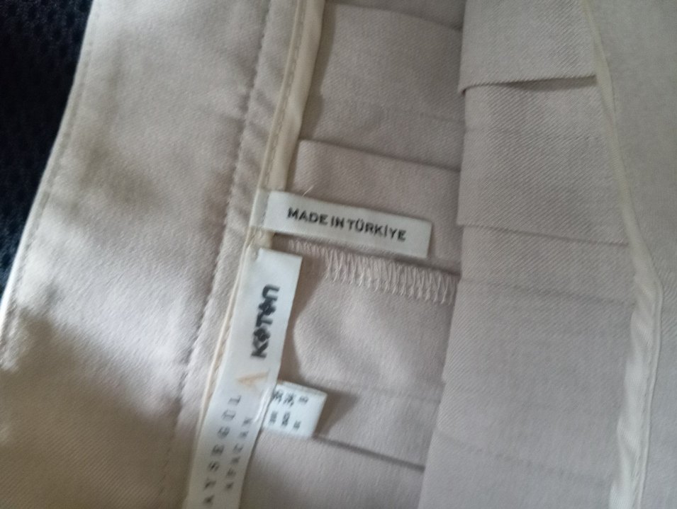 Bej Piliseli Mini  Etek - Görsel 2