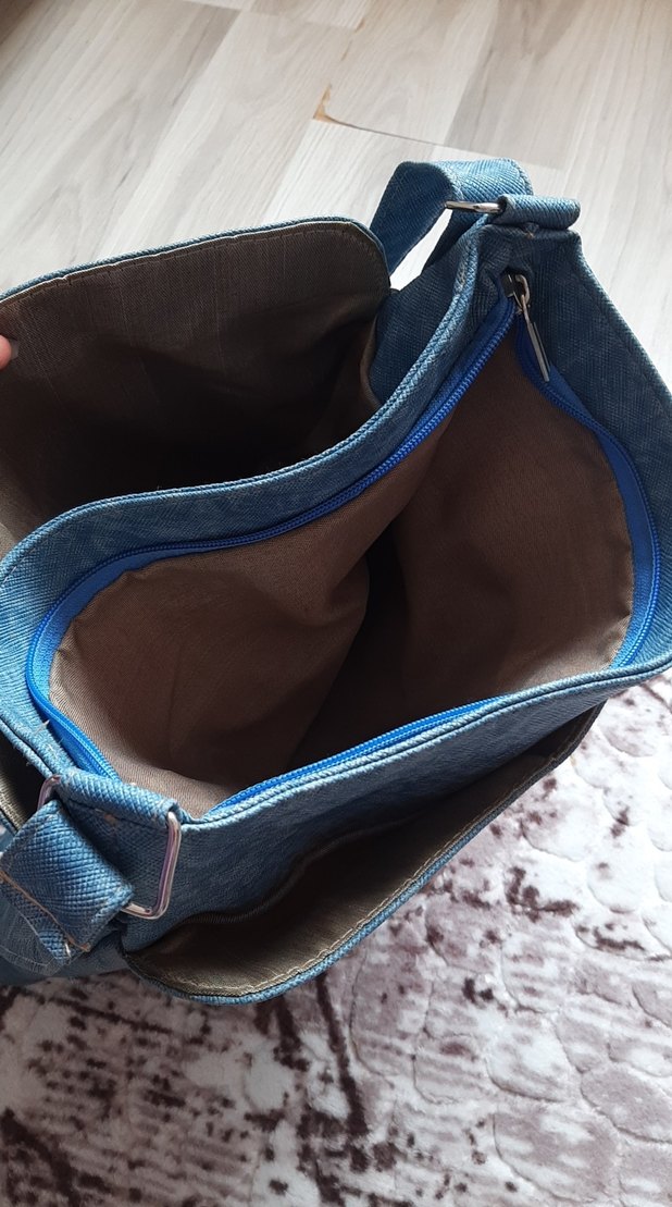 Bohem Tarz Gri Kot Kadın Çantası - Görsel 2