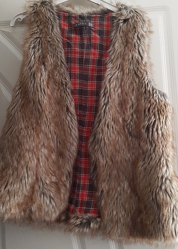 Kahverengi Kürklü Kadın Yelek - Görsel 2