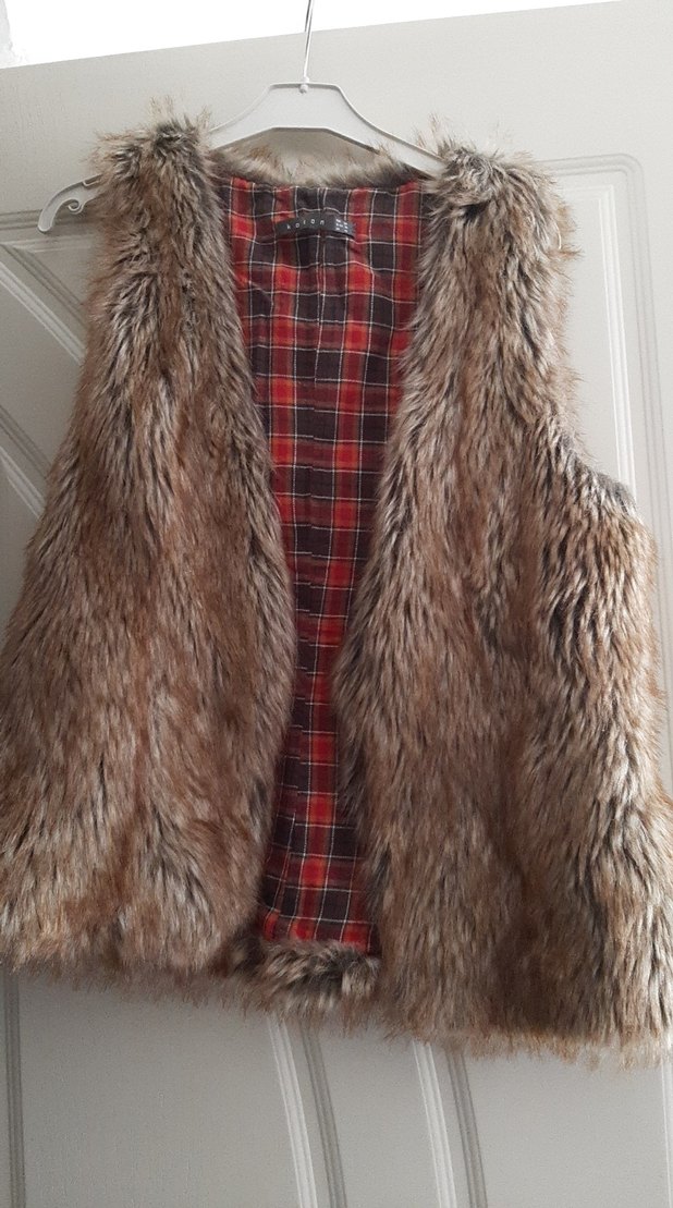 Kahverengi Kürklü Kadın Yelek - Görsel 2