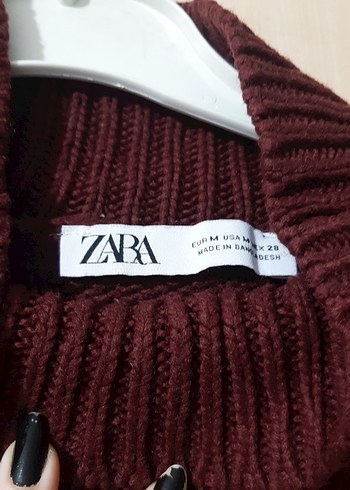 Bordo Yüksek Yaka Kadın Örgü Kazak - Görsel 2