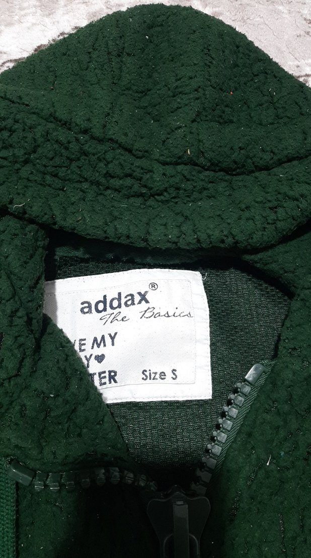 Kapüşonlu Fermuarlı Koyu Yeşil Kadın Ceket - Görsel 3