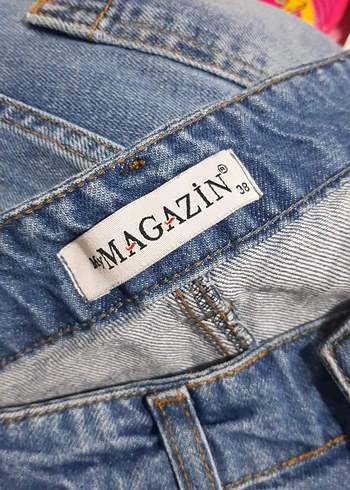 Kadın Geniş Kesim Midi Boy Jean Pantolon - Görsel 3