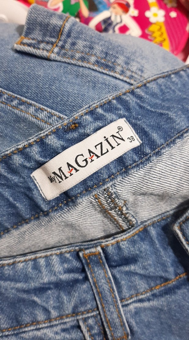 Kadın Geniş Kesim Midi Boy Jean Pantolon - Görsel 3