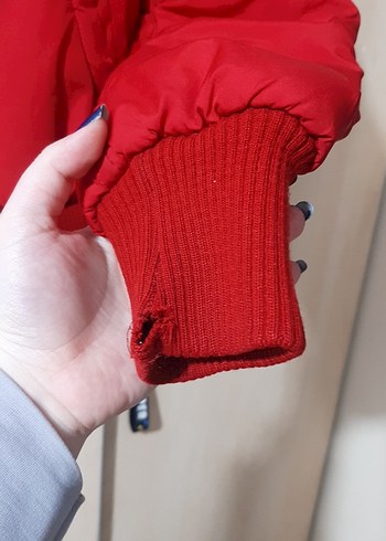 Düğmeli Kırmızı Kadın Kışlık Ceket - Görsel 2