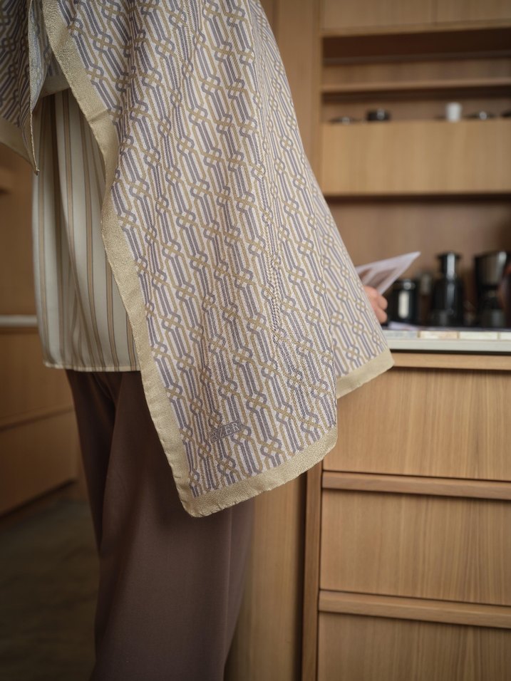 Zer Scarf - Zincir Desen Şal - Çağla Yeşili - Görsel 2