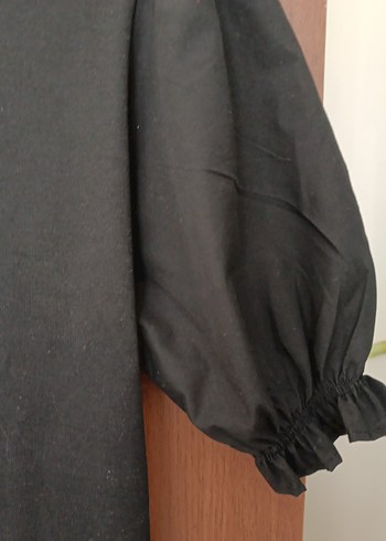 Kız Çocuk Siyah Baskılı Kısa Kollu elbise - Görsel 6