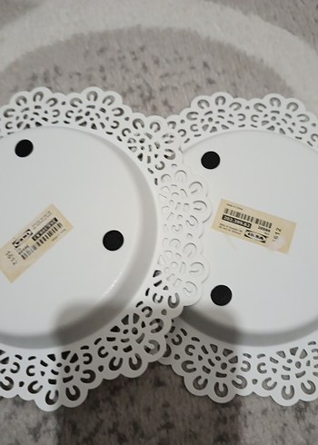 Beyaz Dantel Desenli Tabak Seti - Görsel 4