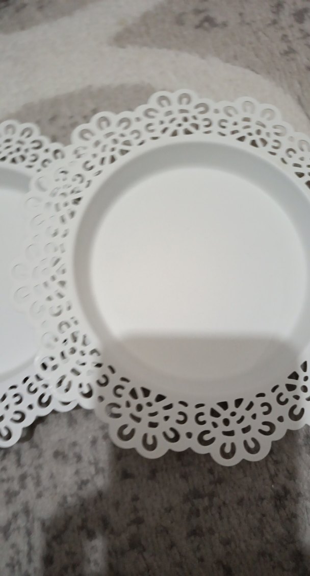 Beyaz Dantel Desenli Tabak Seti - Görsel 2