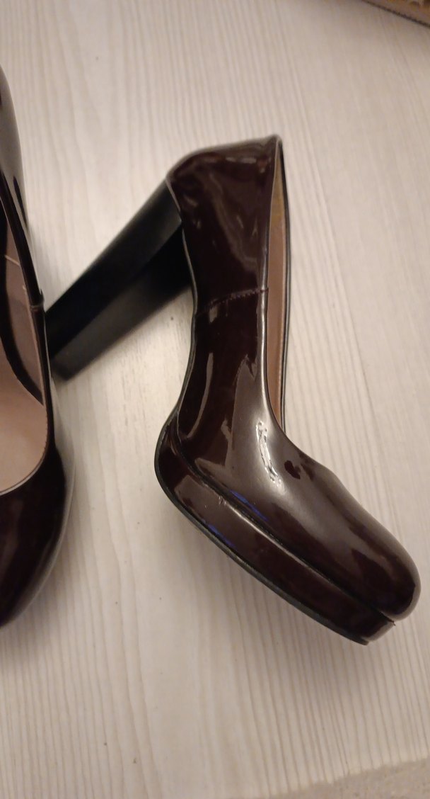 Kahverengi Rugan Stiletto Topuklu Kadın Ayakkabı - Görsel 2