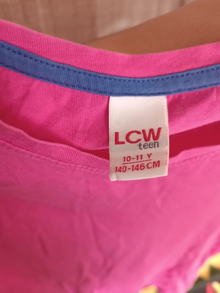 Kız Çocuk Pembe Kısa Kollu Tişört - Görsel 3