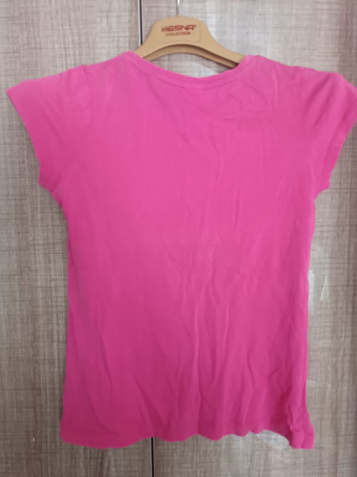 Kız Çocuk Pembe Kısa Kollu Tişört - Görsel 2