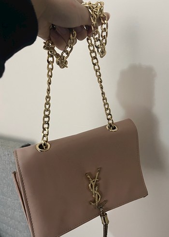 Bej Deri Zincir Detaylı Kadın Çanta - Görsel 2