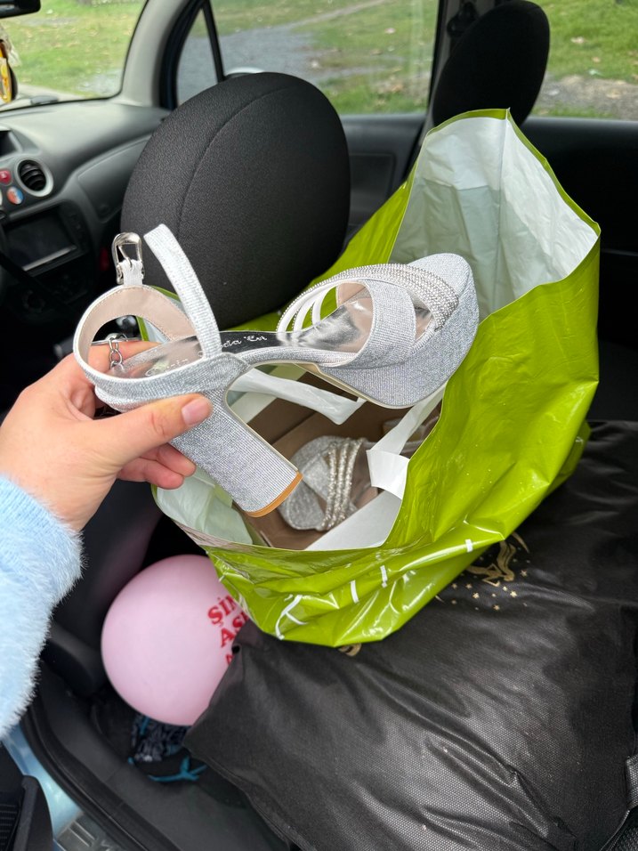 Gri Yılan Desenli Kadın Platform Topuklu Ayakkabı - Görsel 4