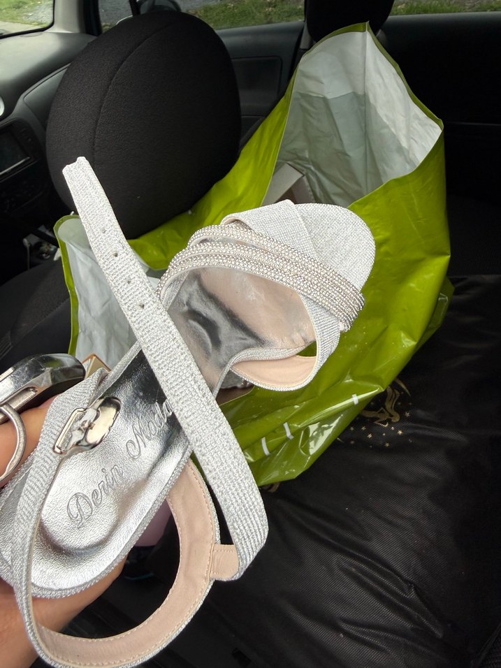 Gri Yılan Desenli Kadın Platform Topuklu Ayakkabı - Görsel 2