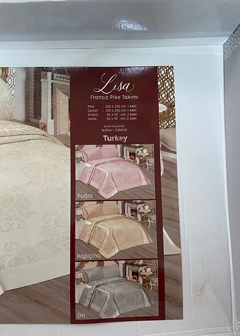 Fransız pike takımı tam takım çarşaflı yeni etiketli - Görsel 4