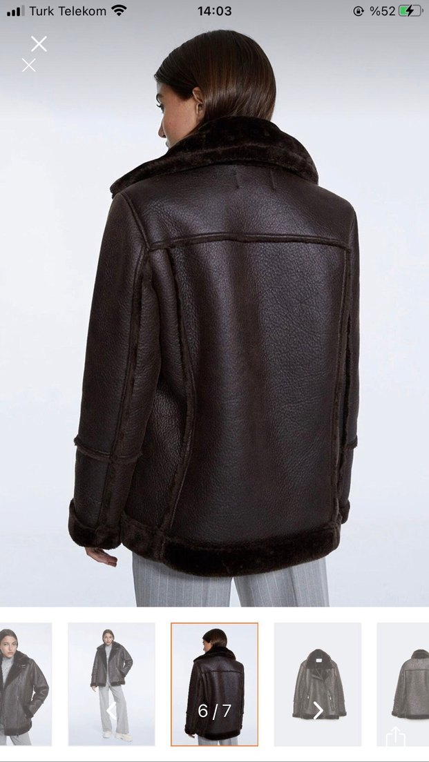 Biker Kahverengi Kürklü Deri Kadın Ceket - Görsel 5