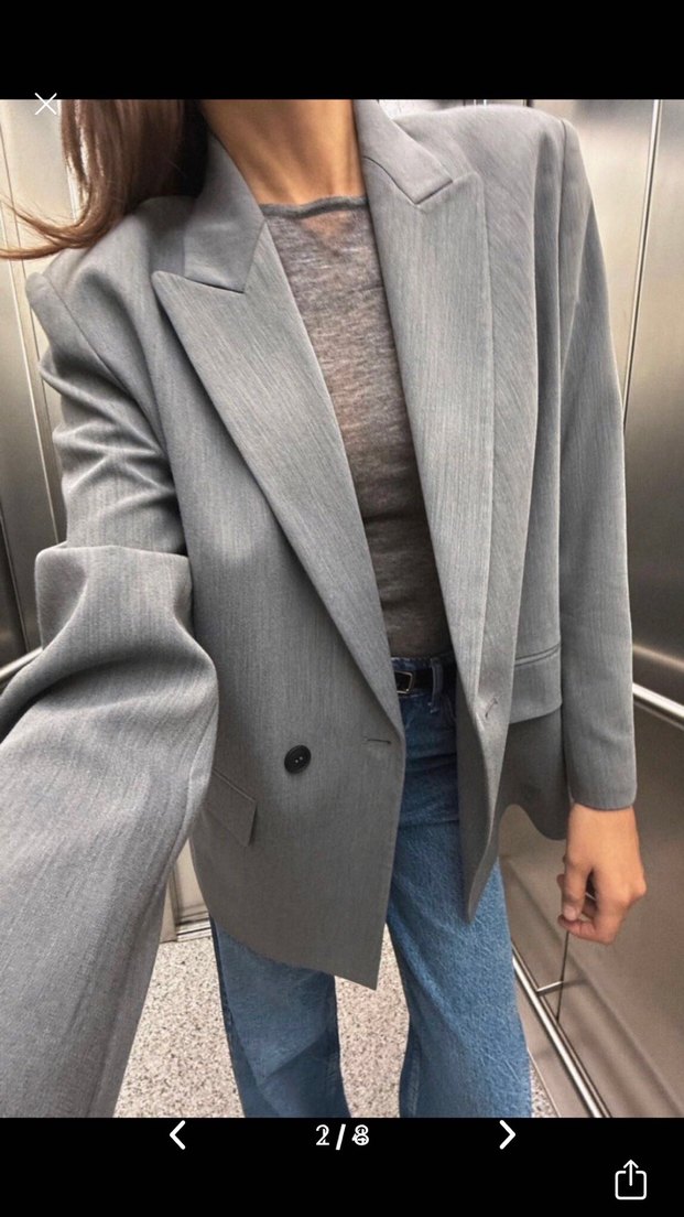 Gri Kadın Midi Ceket - Görsel 3