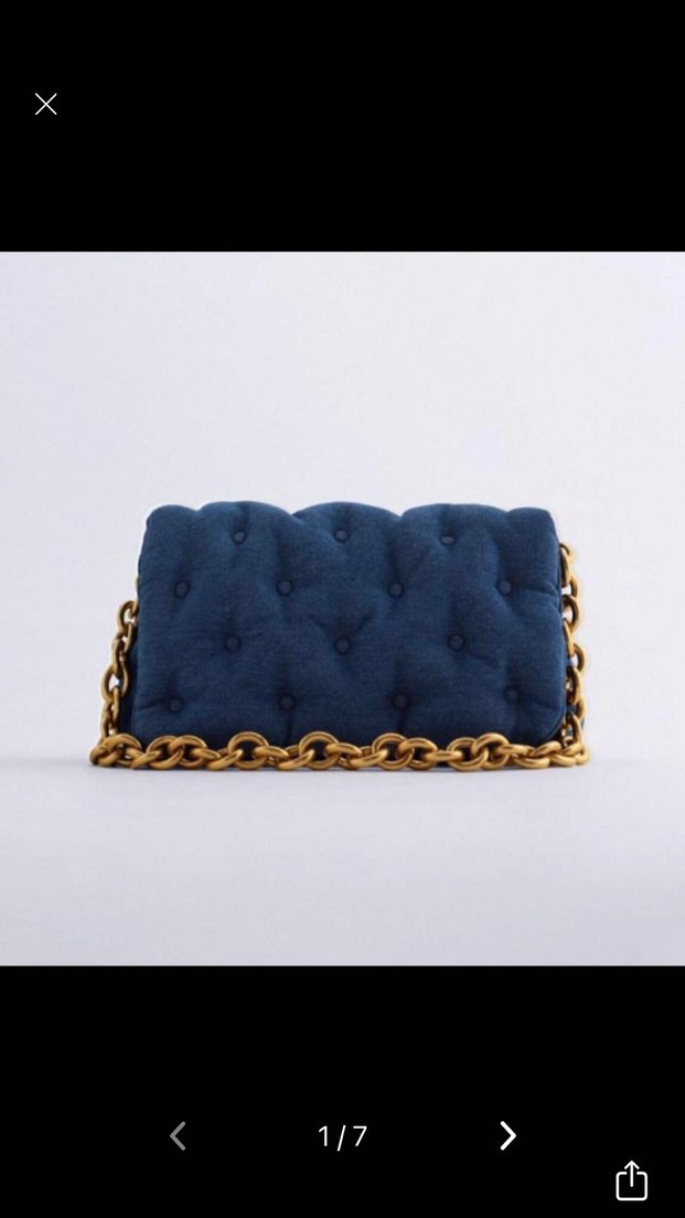 Zincir Detaylı Koyu Mavi Denim Kadın Çanta - Görsel 2