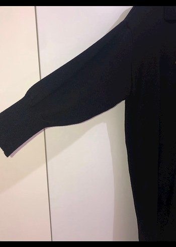 Siyah Uzun Kollu Polo triko elbise - Görsel 5