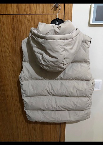 Bej Düğmeli Kadın Şişme Yelek - Görsel 3