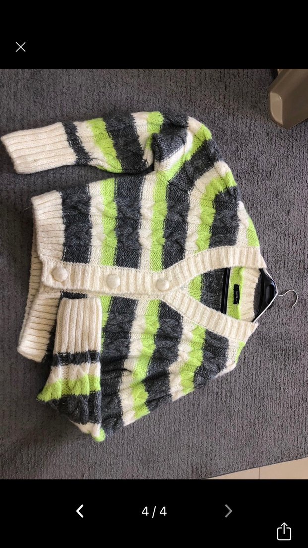 Rahat Kesim, Renkli Çizgili Kadın Hırka - Görsel 4